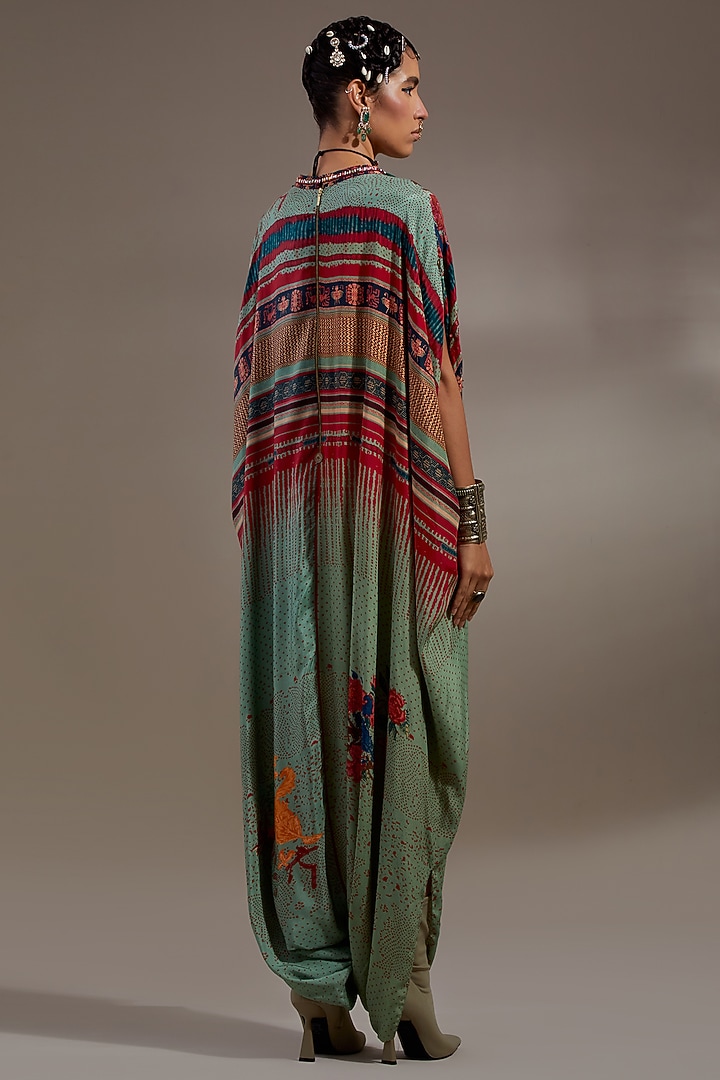 Ash Green Natural Crepe Printed Jumpsuit by ASEEM KAPOOR at Pernia's Pop Up Shop