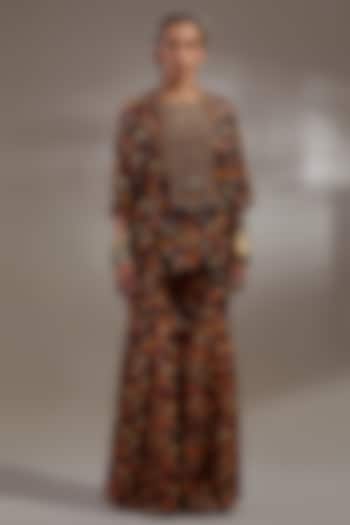 Jamuni Colored Natural Crepe Printed Wedding Sharara Set by ASEEM KAPOOR at Pernia's Pop Up Shop