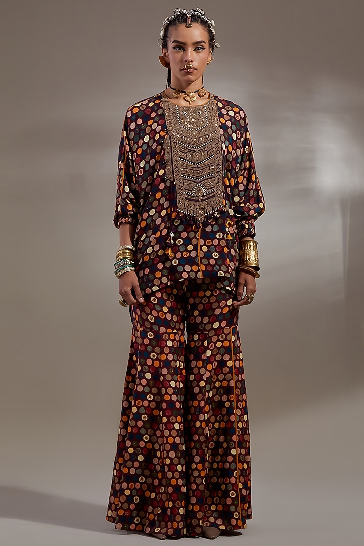 Jamuni Colored Natural Crepe Printed Wedding Sharara Set by ASEEM KAPOOR at Pernia's Pop Up Shop