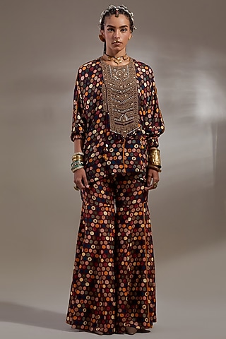 Jamuni Colored Natural Crepe Printed Sharara Set by ASEEM KAPOOR