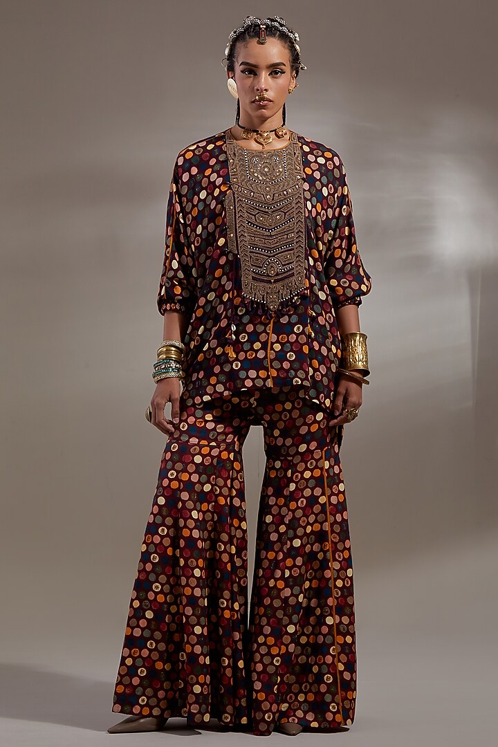 Jamuni Colored Natural Crepe Printed Wedding Sharara Set by ASEEM KAPOOR at Pernia's Pop Up Shop