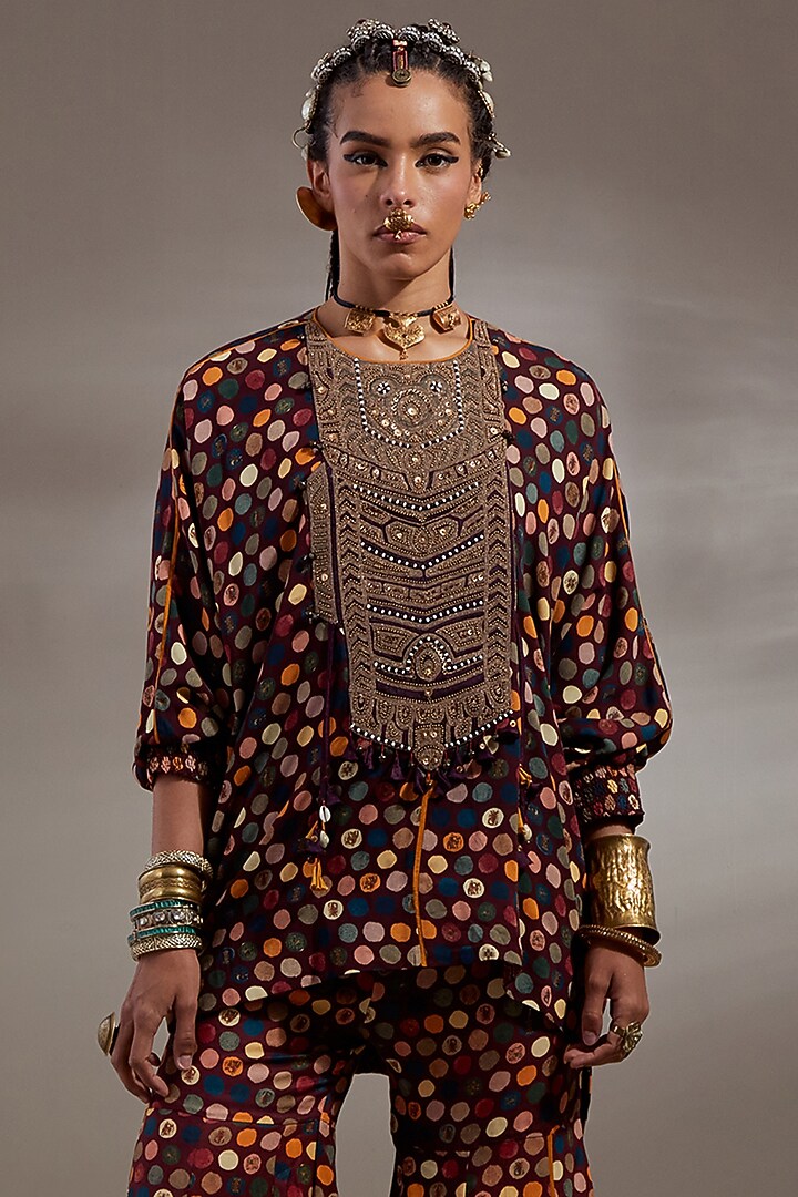 Jamuni Colored Natural Crepe Printed Wedding Sharara Set by ASEEM KAPOOR at Pernia's Pop Up Shop