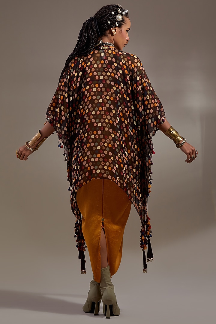 Jamuni Colored Sheer Silk Printed Jacket by ASEEM KAPOOR at Pernia's Pop Up Shop