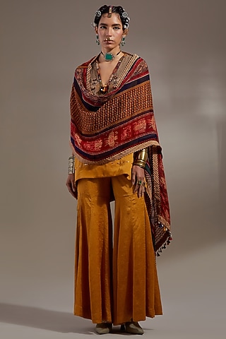 Multi-Colored Sheer Silk Printed Dupatta by ASEEM KAPOOR