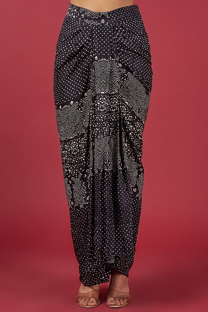 Black Mulmul Afghan Printed Jacket Set by ASEEM KAPOOR at Pernia's Pop Up Shop