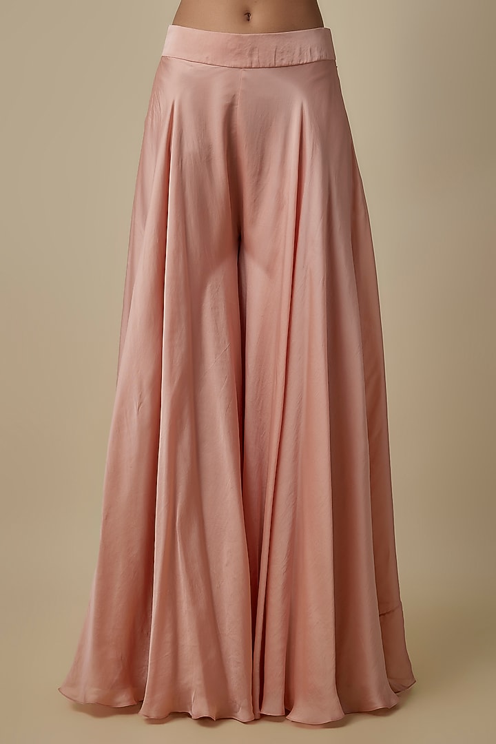 Rose Gold Satin Organza Sequins Embellished Jacket Set by ASAGA at Pernia's Pop Up Shop