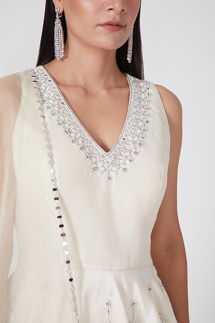 Ivory Embroidered Wedding Sharara Set by ASAGA at Pernia's Pop Up Shop