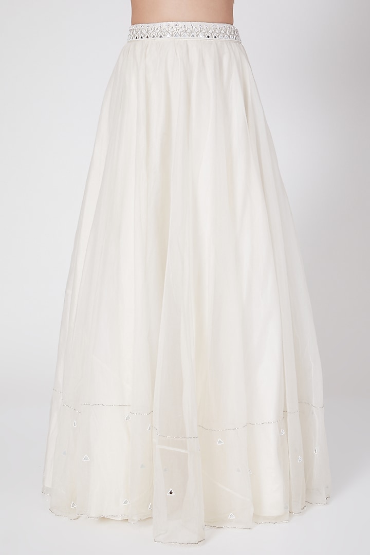 Ivory Embroidered Wedding Lehenga Set by ASAGA at Pernia's Pop Up Shop