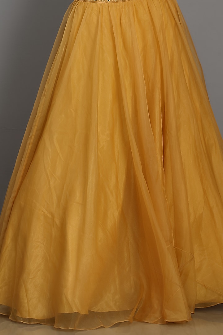 Gold Organza Wedding Lehenga Set by ASAGA at Pernia's Pop Up Shop