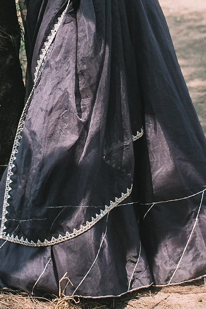 Inkwell Organza Wedding Lehenga Set by ASAGA at Pernia's Pop Up Shop