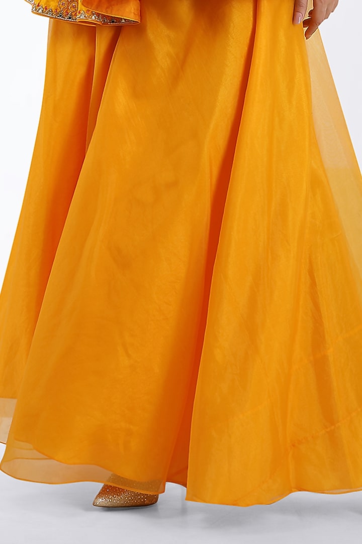 Orange Organza Wedding Sharara Set by ASAGA at Pernia's Pop Up Shop