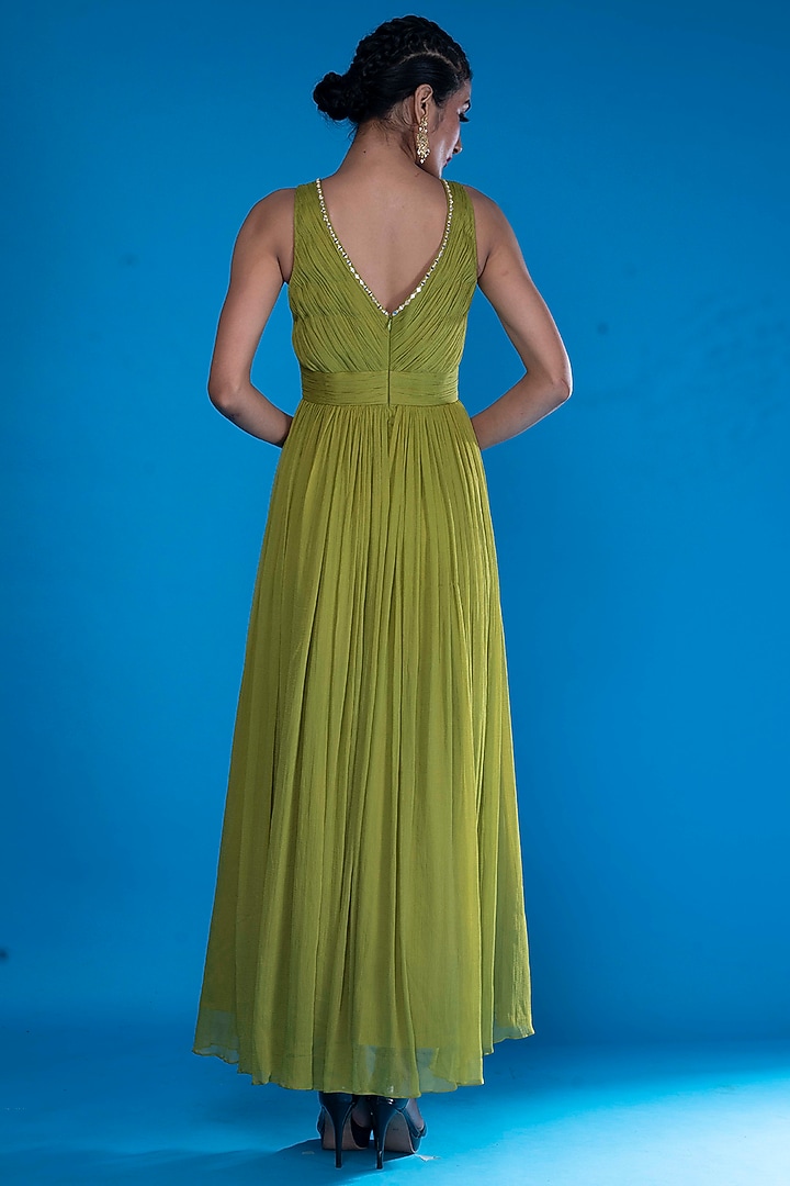 Olive Embroidered Gown by ASAGA at Pernia's Pop Up Shop