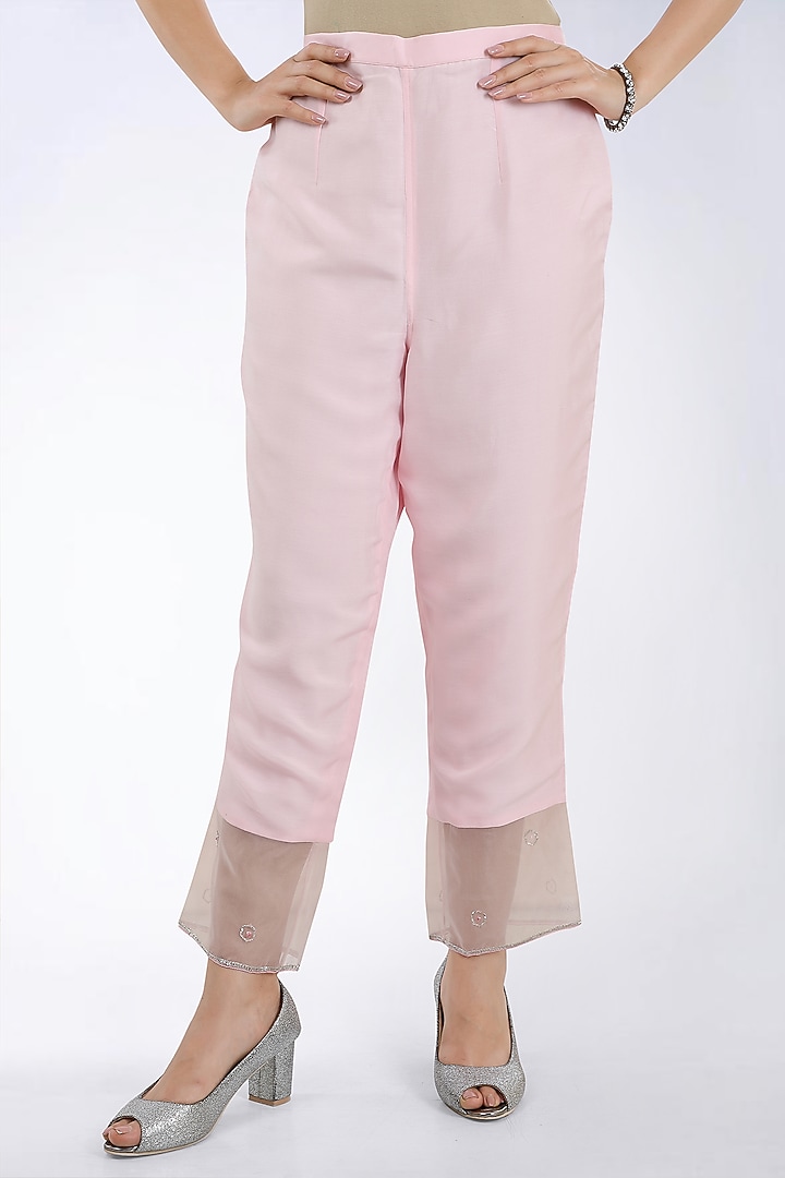 Baby Pink Embroidered Kurta Set by ASAGA at Pernia's Pop Up Shop
