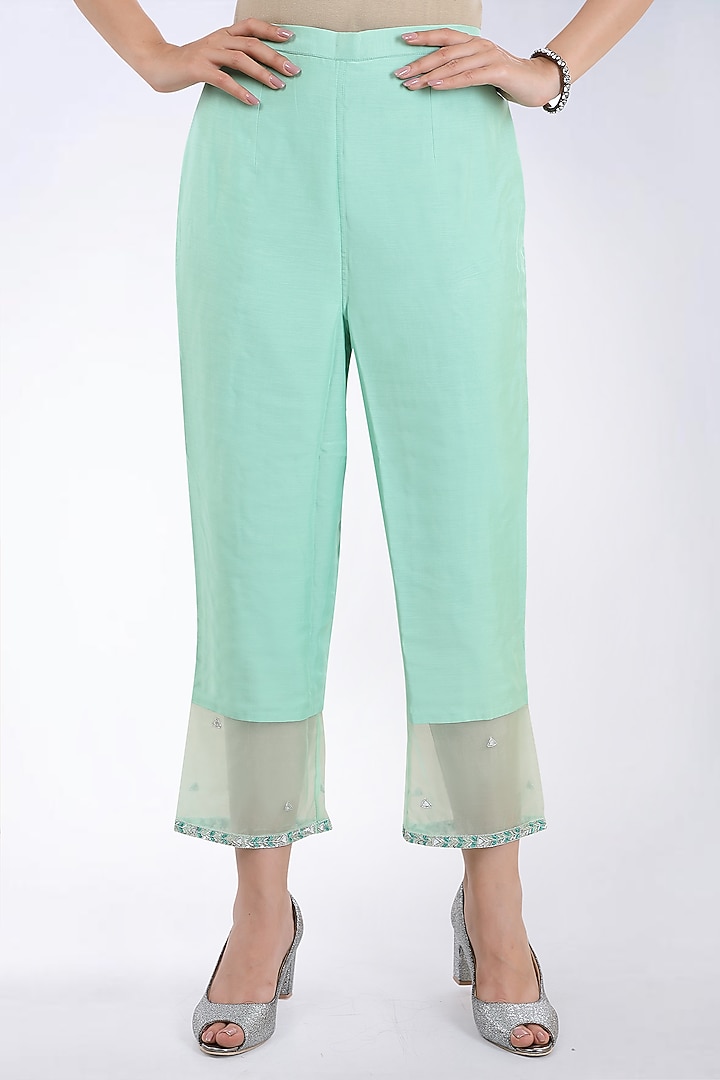 Mint Embroidered Kurta Set by ASAGA at Pernia's Pop Up Shop