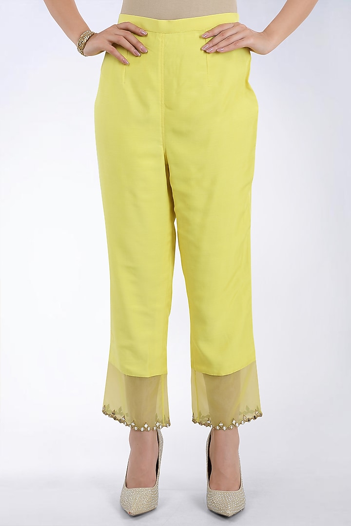 Lemon Embroidered Kurta Set by ASAGA at Pernia's Pop Up Shop