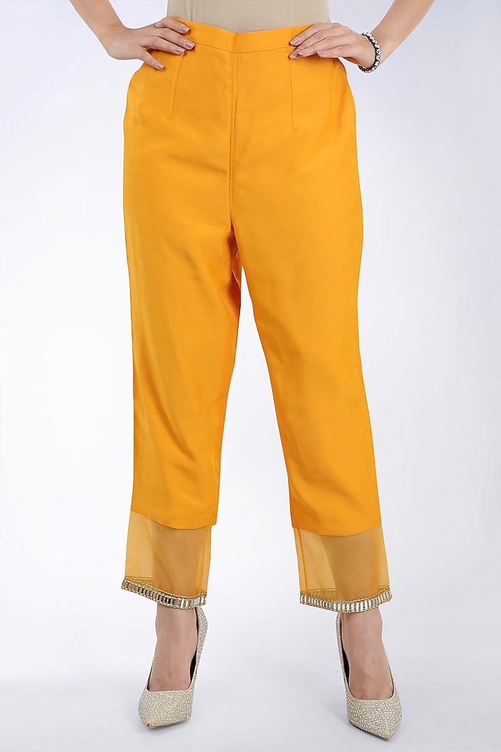 Orange Embroidered Kurta Set by ASAGA at Pernia's Pop Up Shop