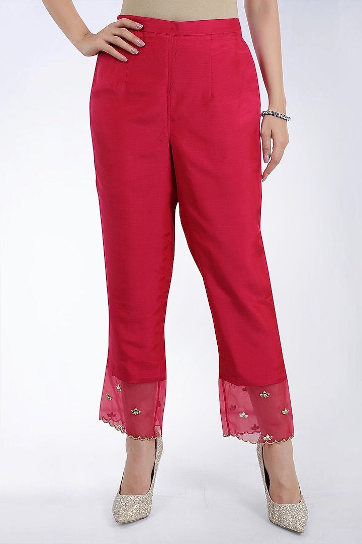 Rani Pink Embroidered Kurta Set by ASAGA at Pernia's Pop Up Shop