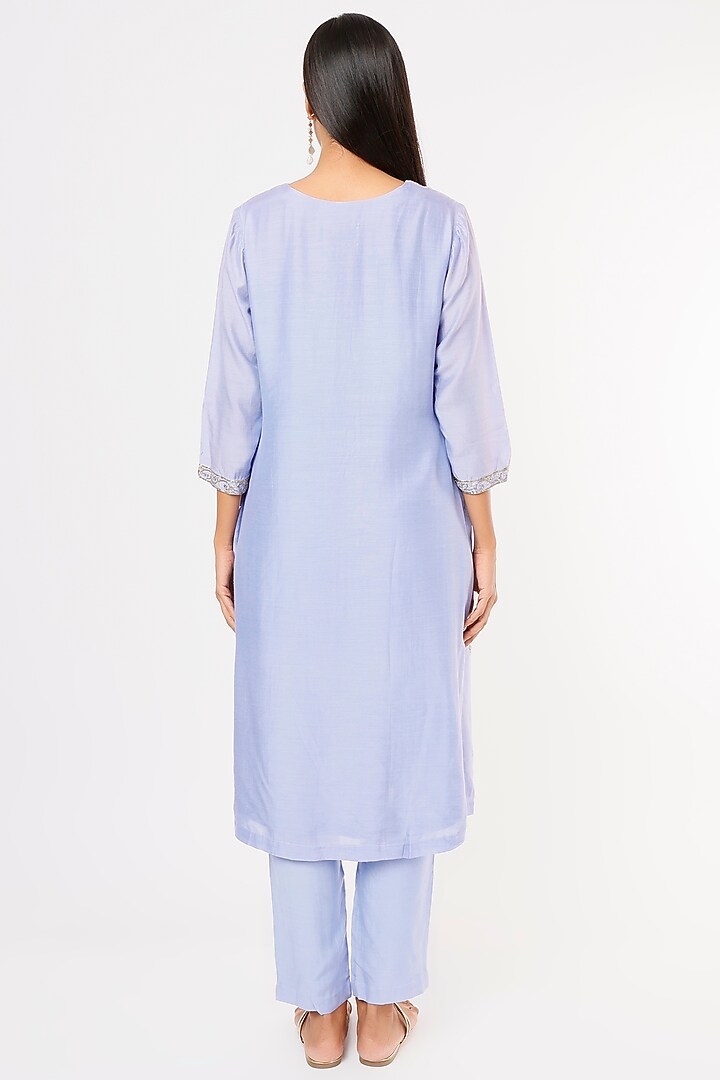 Lavender Embroidered Kurta Set by ASAGA at Pernia's Pop Up Shop