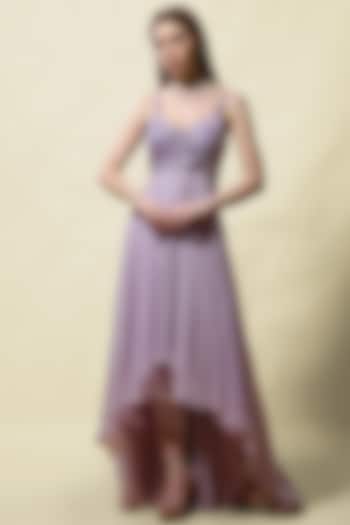 Lavender Modal Satin Dhoti Set by ASAGA at Pernia's Pop Up Shop