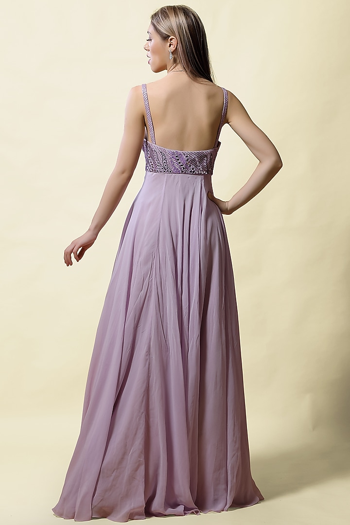 Lavender Modal Satin Dhoti Set by ASAGA at Pernia's Pop Up Shop