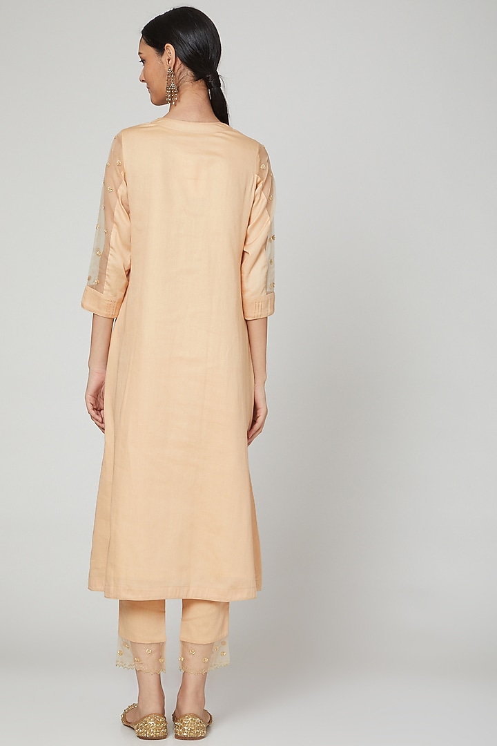 Cream Embroidered Kurta Set by ASAGA at Pernia's Pop Up Shop