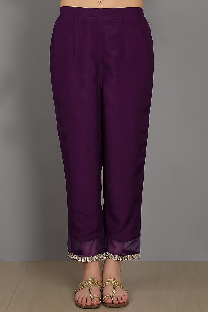 Purple Embroidered Kurta Set by ASAGA at Pernia's Pop Up Shop