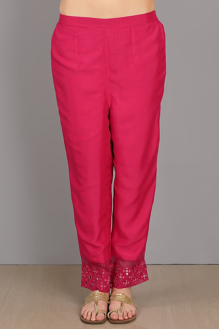 Rani Pink Embroidered Kurta Set by ASAGA at Pernia's Pop Up Shop