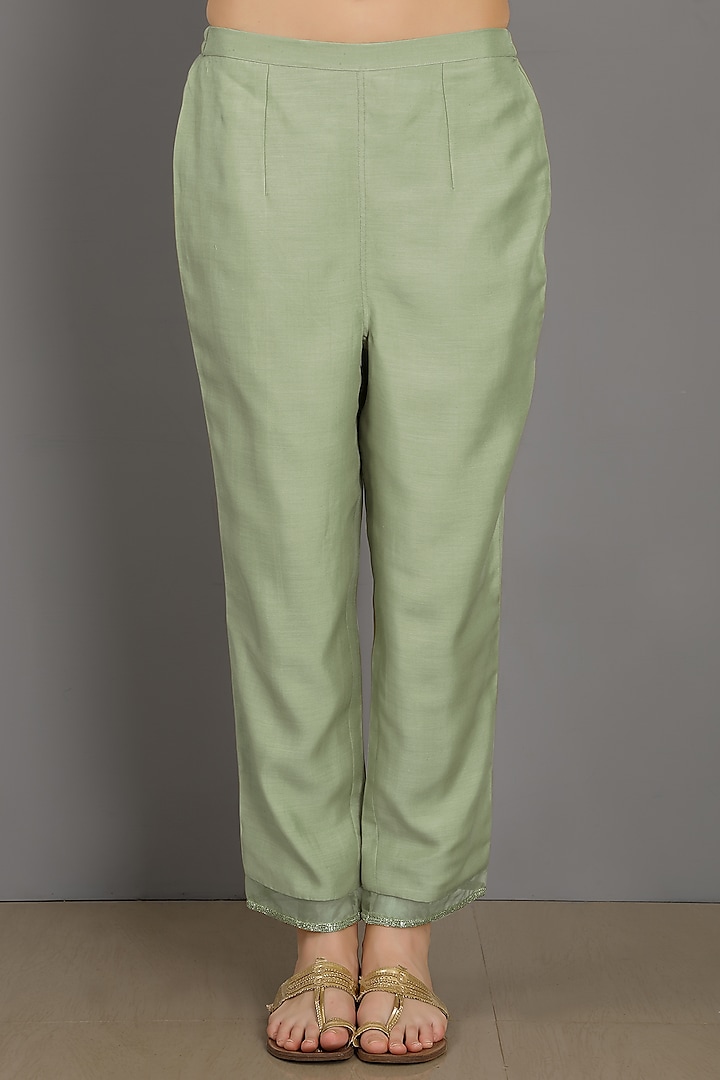 Sage Green Embroidered Kurta Set by ASAGA at Pernia's Pop Up Shop