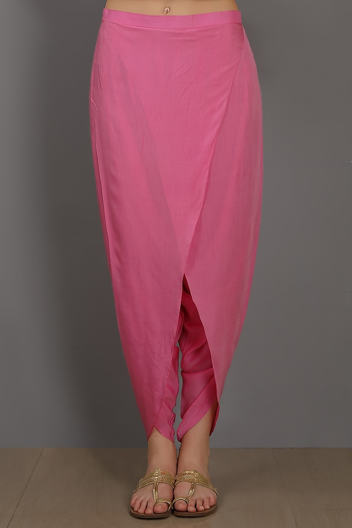 Pink Embroidered Party Wear Anarkali Set by ASAGA at Pernia's Pop Up Shop