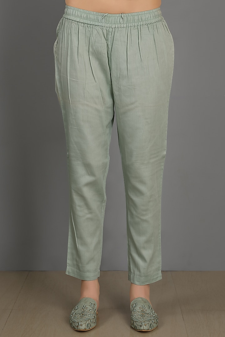 Mint Embroidered Kurta Set by ASAGA at Pernia's Pop Up Shop