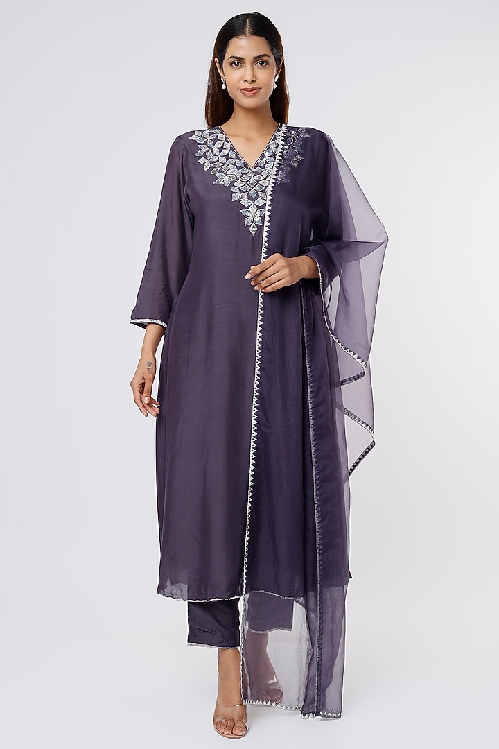 Inkwell Embroidered Kurta Set by ASAGA at Pernia's Pop Up Shop