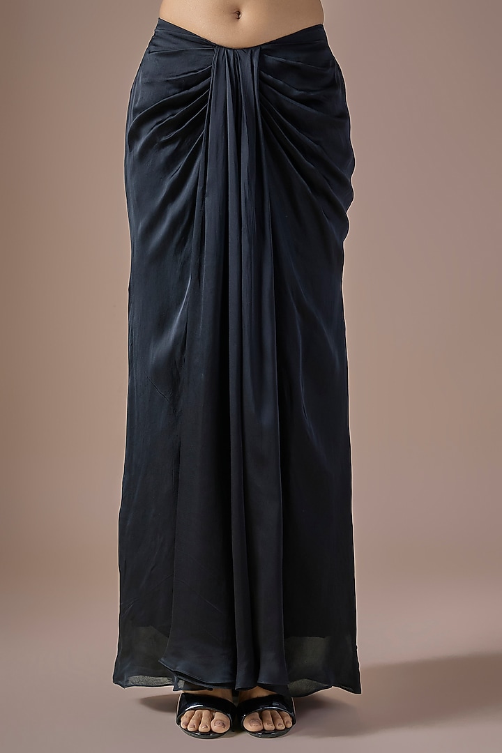 Black Tulle Mirror Embroidered Cape Set by ASAGA at Pernia's Pop Up Shop