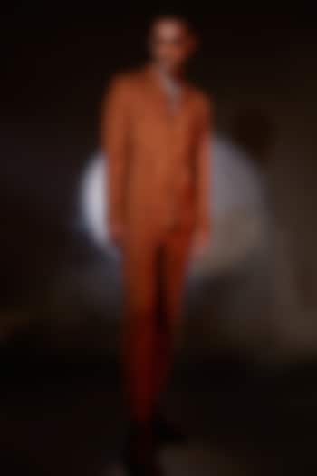 Tangerine Wool Blend Suit Set by ASHAY