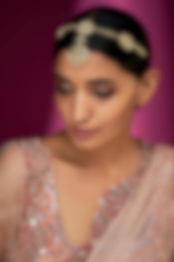 Gold Finish Yellow Kundan Polki Sheeshphool by ASHNEE at Pernia's Pop Up Shop