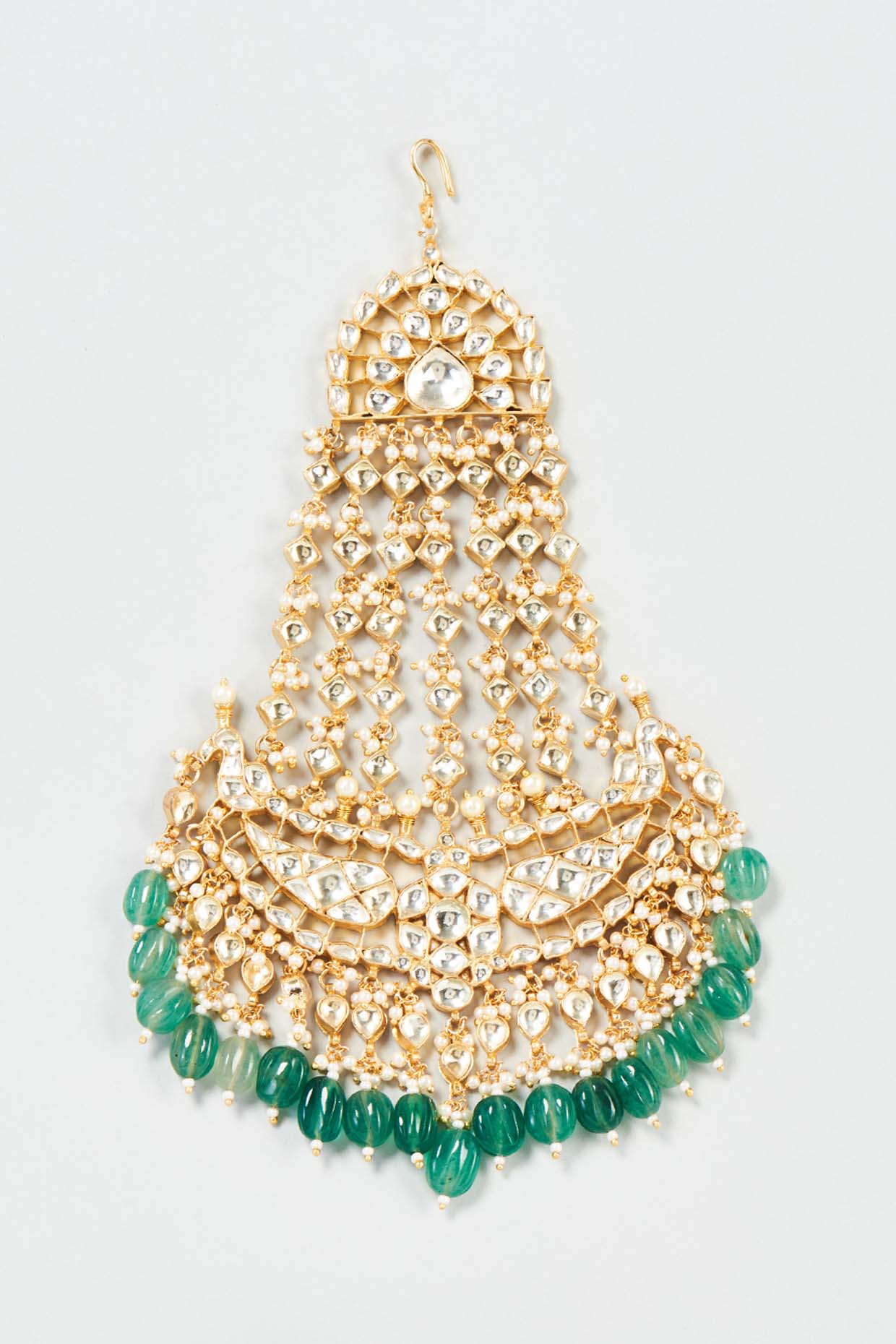Gold Finish Yellow Kundan Polki Pasa by ASHNEE