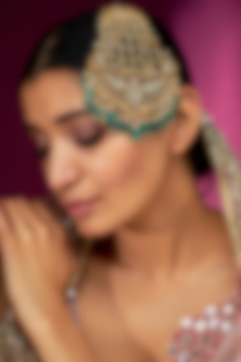 Gold Finish Yellow Kundan Polki Pasa by ASHNEE at Pernia's Pop Up Shop