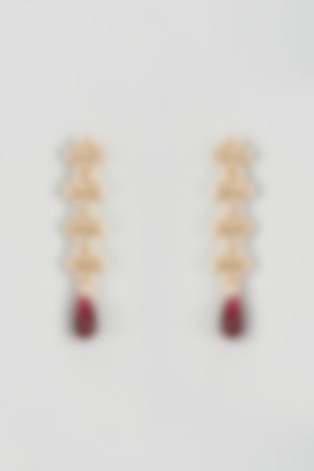 Gold Finish Yellow Kundan Polki Dangler Earrings by ASHNEE at Pernia's Pop Up Shop