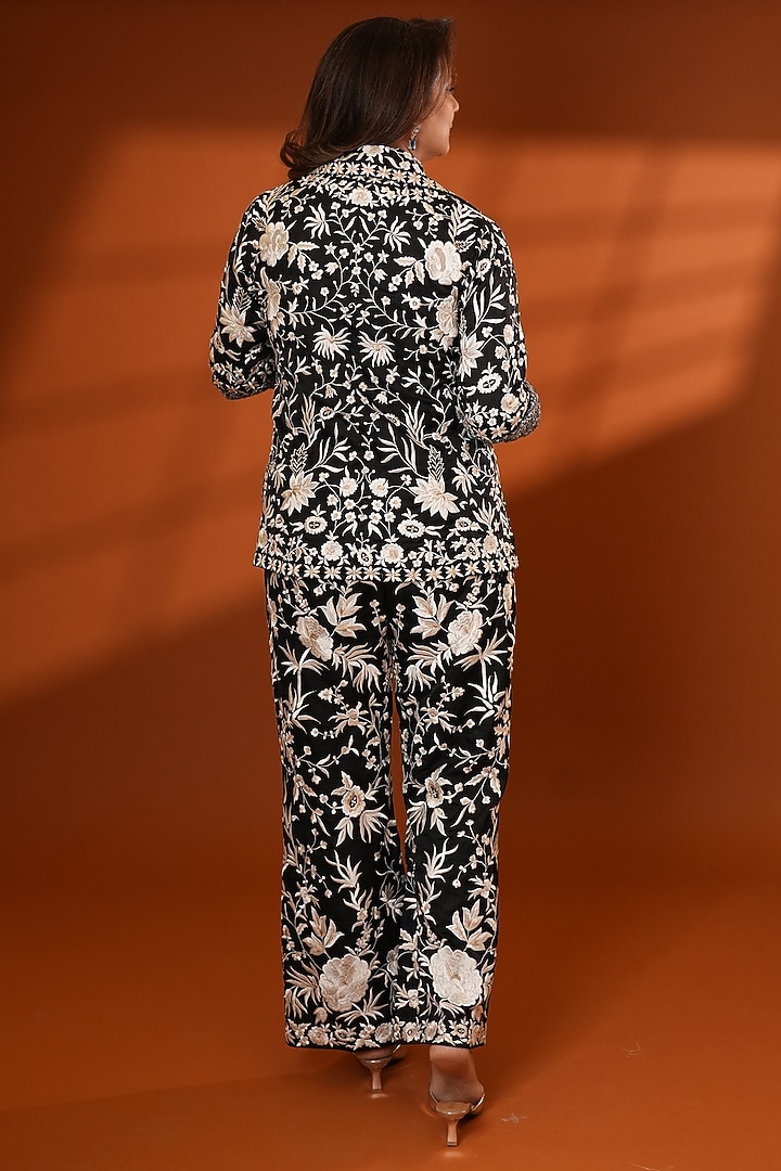 Black Pure Silk Co-Ord Set by Ashtar at Pernia's Pop Up Shop