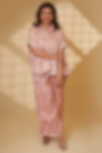 Jaipur Pink Pure Silk Embroidered Co-Ord Set by Ashtar at Pernia's Pop Up Shop