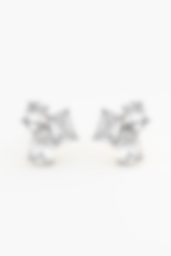 14kt Yellow Gold Finish Lab Grown Oval & Emerald-Cut Diamond Cluster Earrings by ASHTH at Pernia's Pop Up Shop