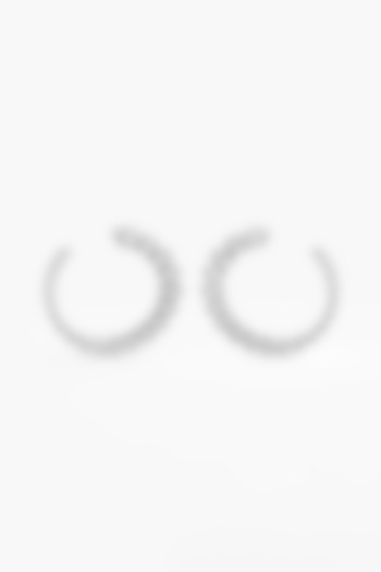 14kt White Gold Finish Lab Grown Round-Cut Diamond C-Shaped Earrings by ASHTH at Pernia's Pop Up Shop