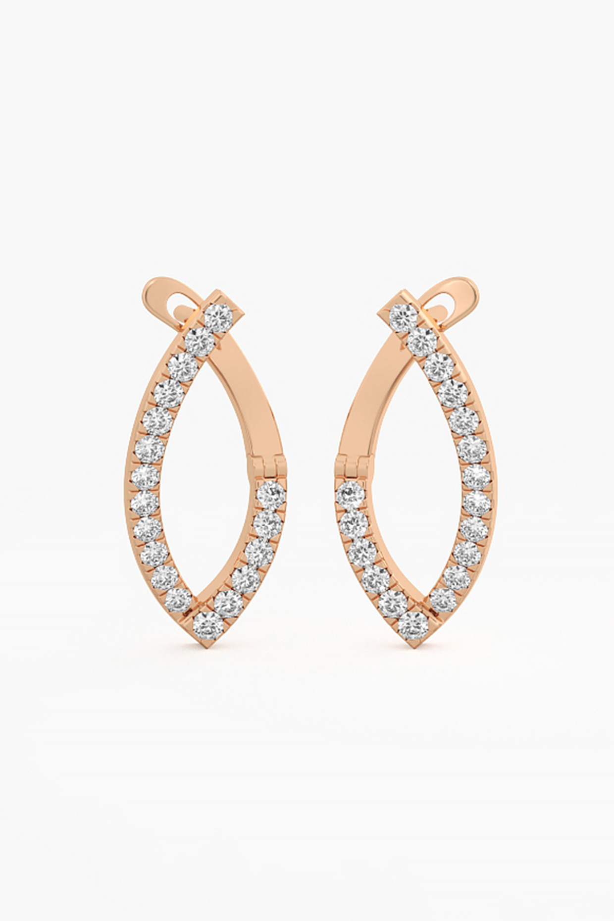 14kt Rose Gold Finish Lab Grown Round-Cut Diamond Earrings by ASHTH at Pernia's Pop Up Shop