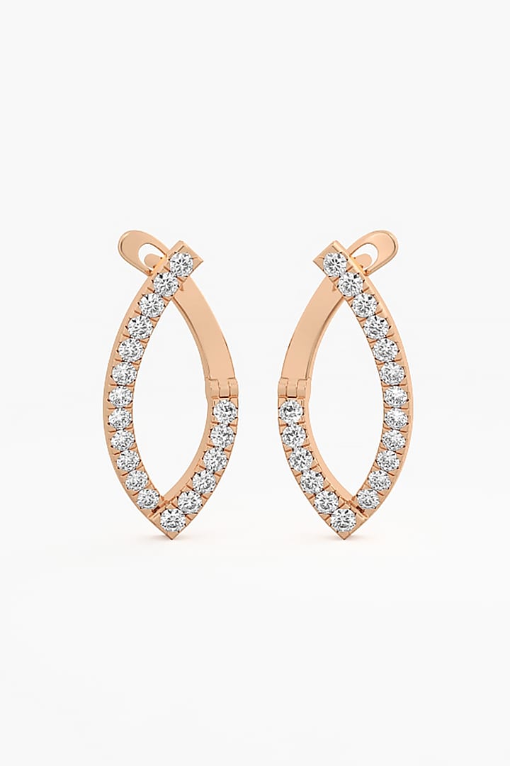 14kt Rose Gold Finish Lab Grown Round-Cut Diamond Earrings by ASHTH at Pernia's Pop Up Shop