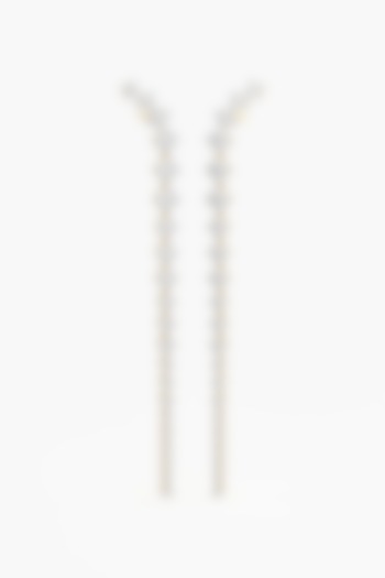 14kt Yellow Gold Finish Lab Grown Round-Cut Diamond Long Earrings by ASHTH at Pernia's Pop Up Shop