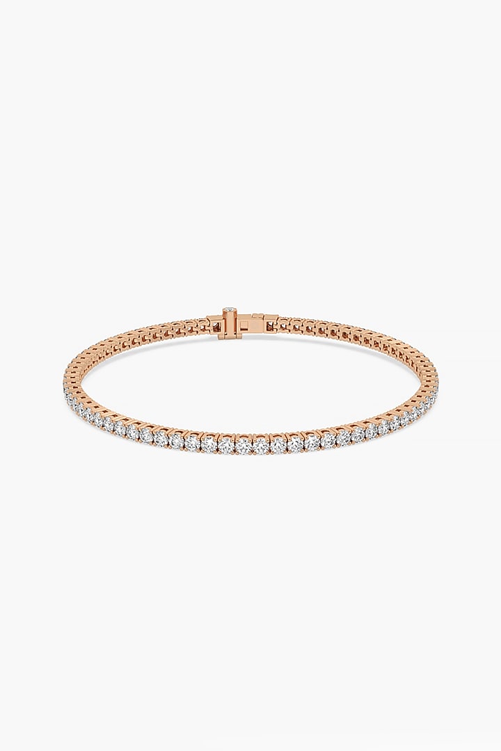 14kt Rose Gold Finish Lab Grown Round-Cut Diamond Tennis Bracelet by ASHTH at Pernia's Pop Up Shop