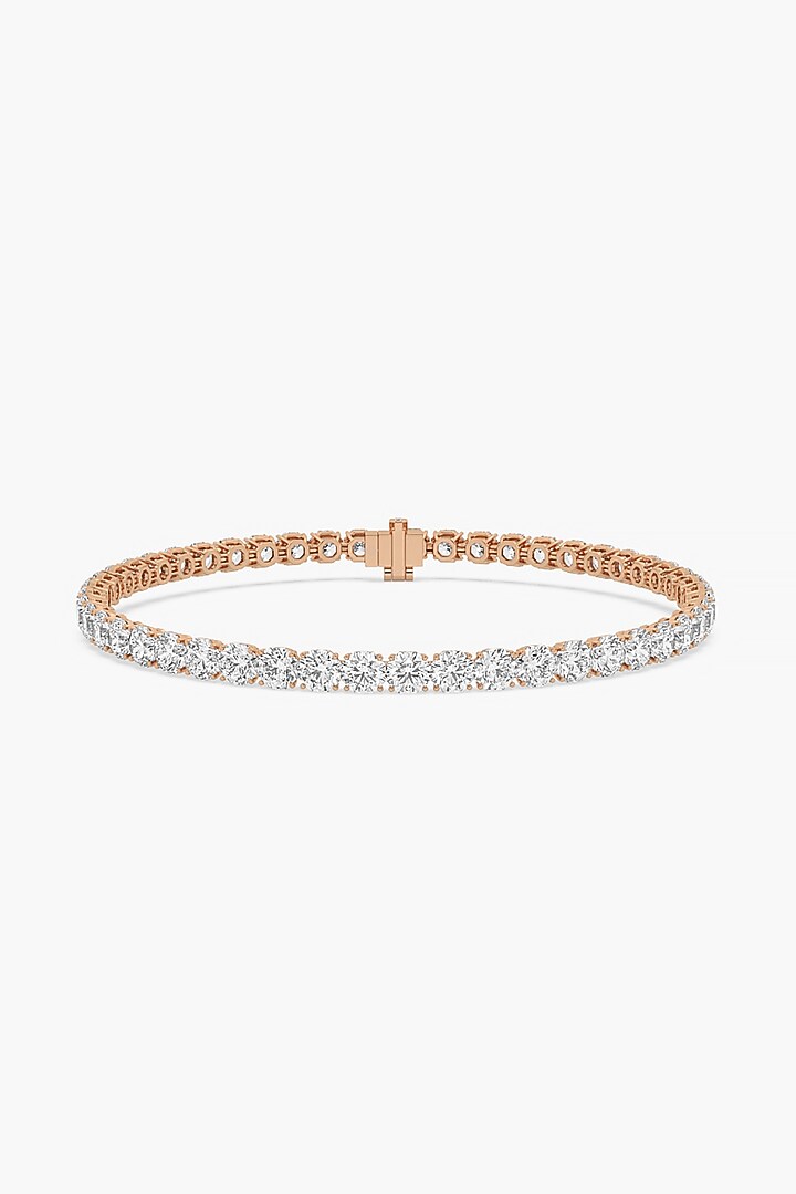 14kt Rose Gold Finish Lab Grown Round Cut Diamond Tennis Bracelet by ASHTH at Pernia's Pop Up Shop