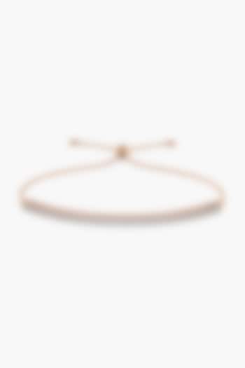 14kt Rose Gold Finish Lab Grown Round & Ashth-Cut Diamond Adjustable Bracelet by ASHTH at Pernia's Pop Up Shop