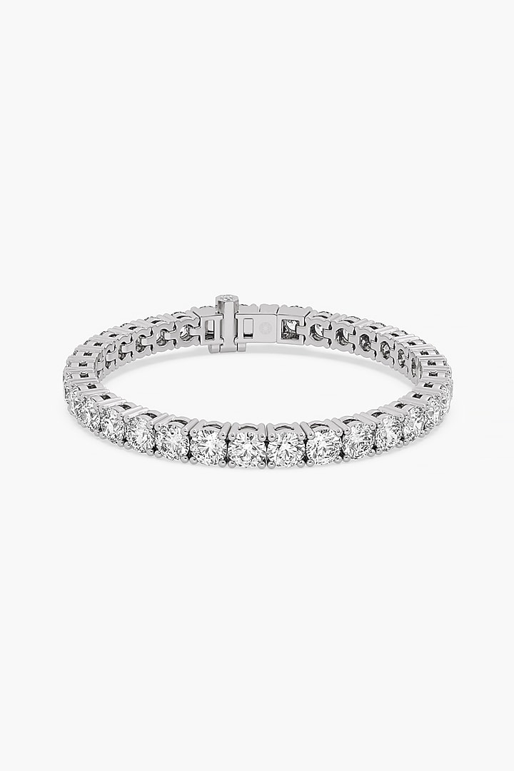 14kt White Gold Finish Lab Grown Round-Cut Diamond Tennis Bracelet by ASHTH at Pernia's Pop Up Shop