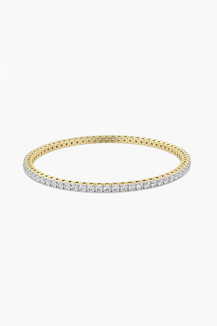 14kt Yellow Gold Finish Lab Grown Round-Cut Diamond Bangle by ASHTH at Pernia's Pop Up Shop