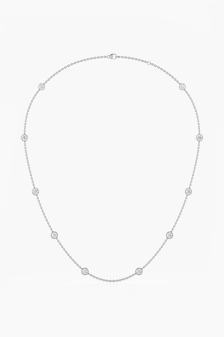 14kt White Gold Finish Lab Grown Round-Cut Diamond Necklace by ASHTH at Pernia's Pop Up Shop